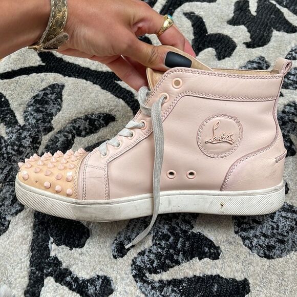 Christian Louboutin spike sneakers pink size 41 - Picture 5 of 11